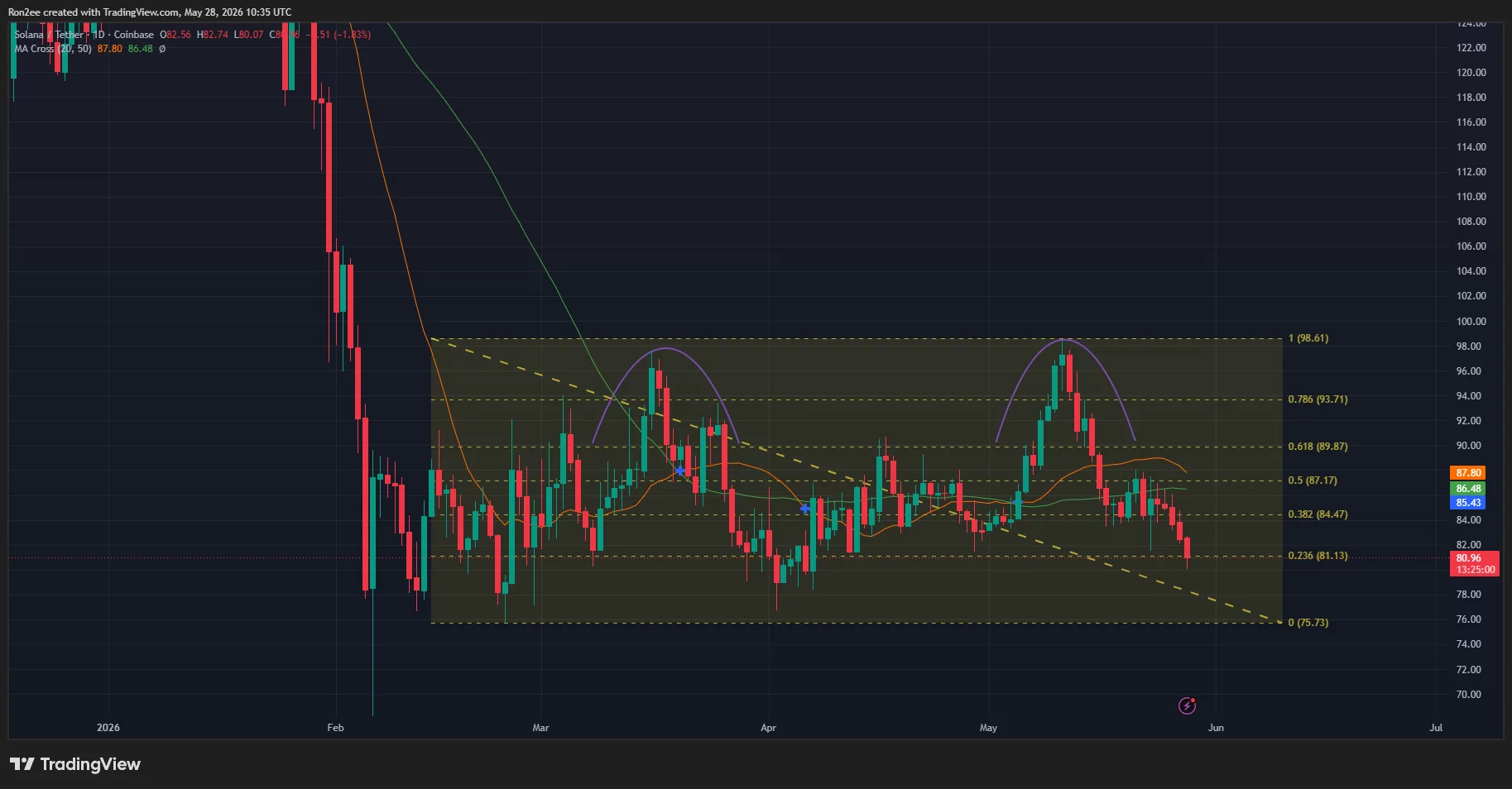 Solana price has formed a double top pattern on the daily chart.