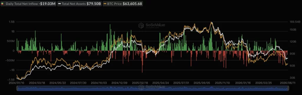 Bitcoin Spot ETF Net Inflow, source: SoSoValue