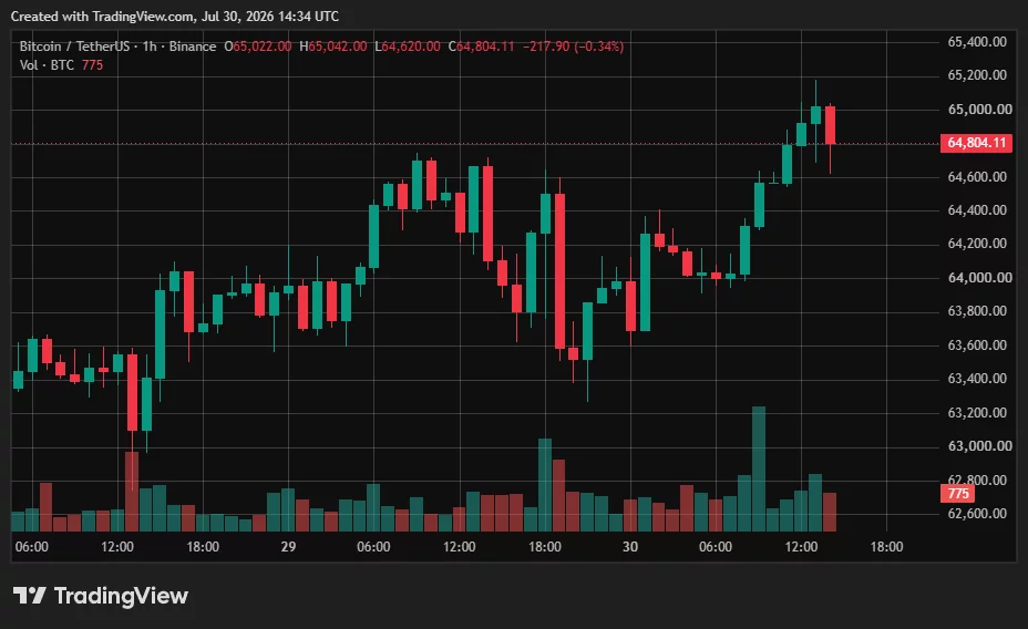 Bitcoin price chart.